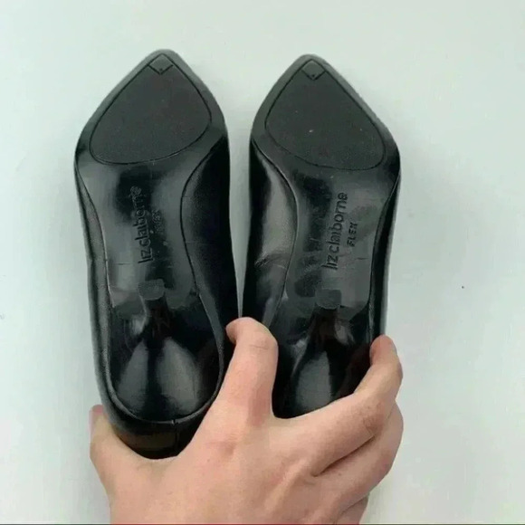 Liz Claiborne flex heels 6.5 Gertie black leather - Picture 6 of 12